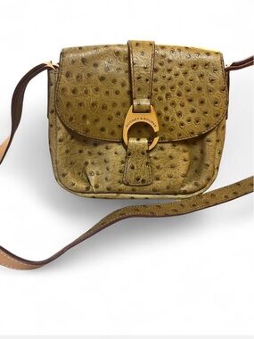Dooney & Bourke Derby Ostrich Flap Crossbody Bag Moss Green